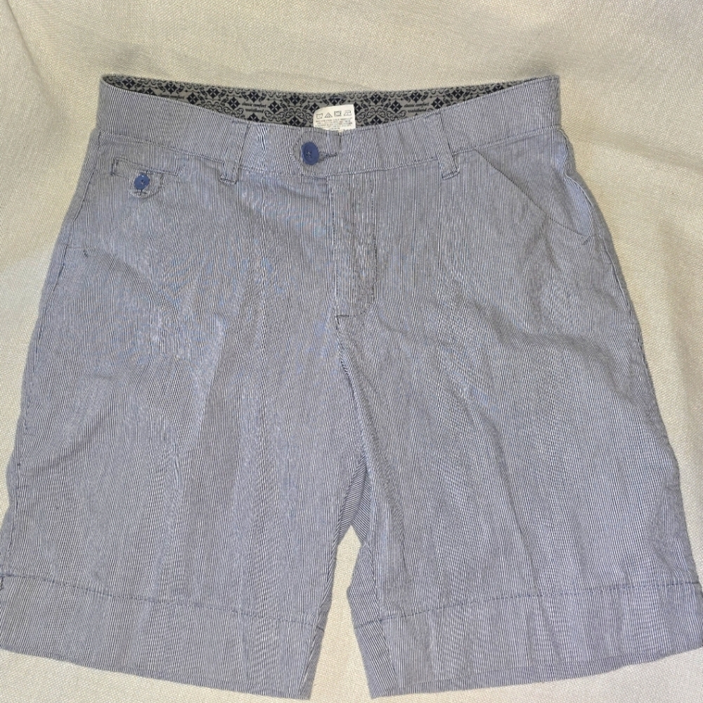 Lee Platinum Label Classic Comfort Waist Blue White Stripes Shorts Sz. 10 Petite